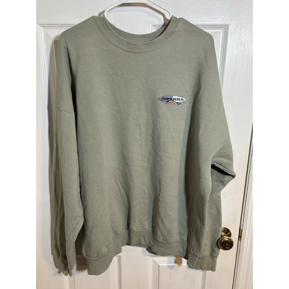 Vintage 90s John's Pass Florida Sweatshirt 2XL Colorful Dolphin